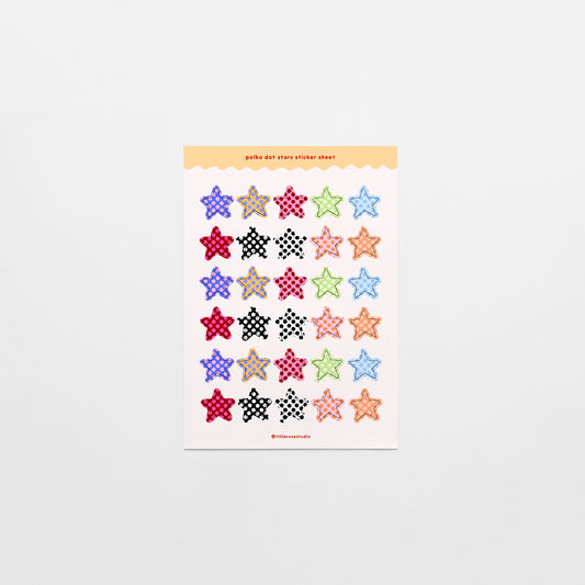 Polka Dot Stars Sticker Sheet