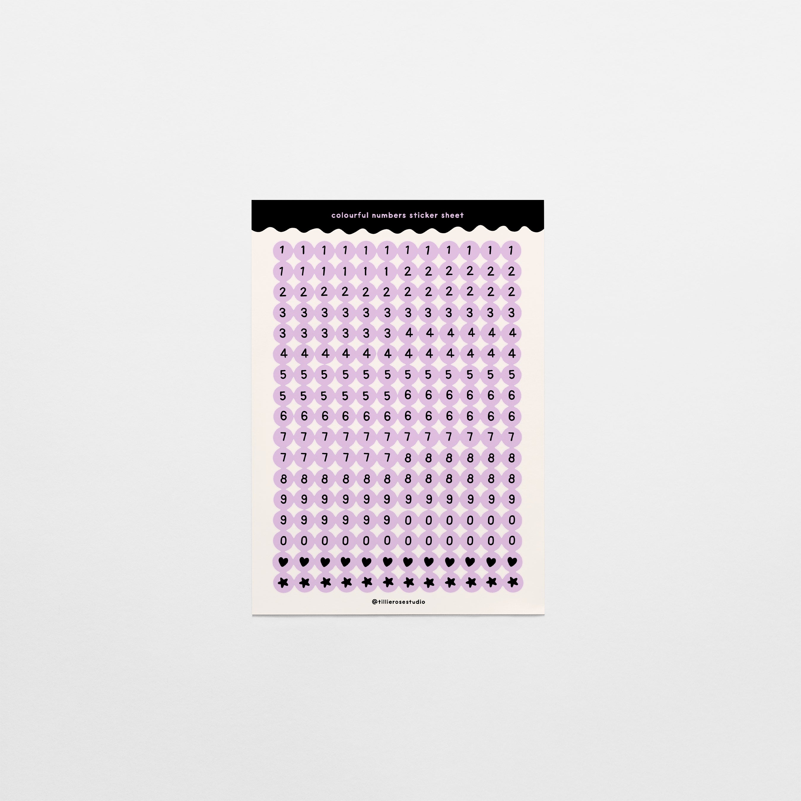 Purple and Black Number Bead Sticker Sheet – Tillie Rose Studio