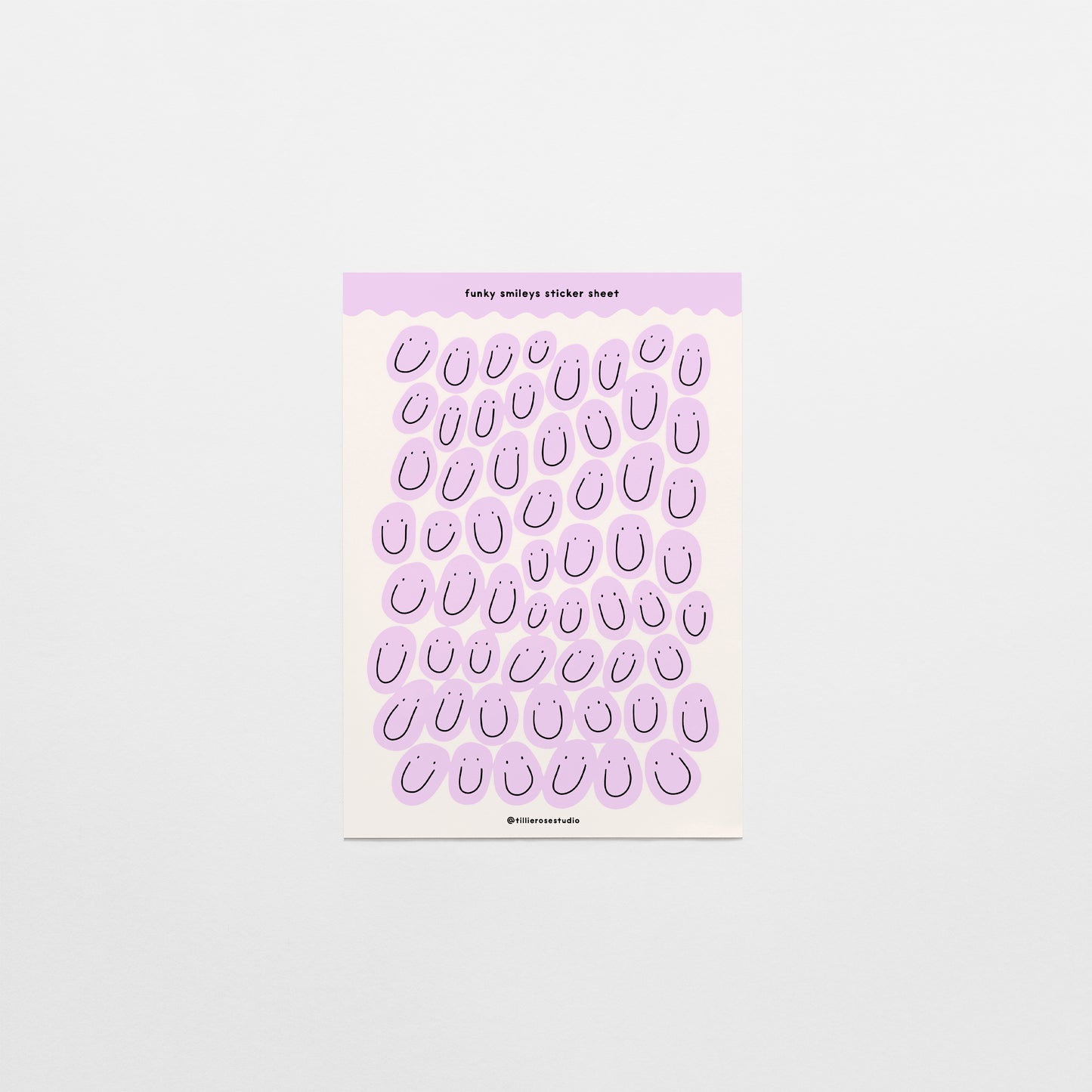 Lilac Groovy Smiles Sticker Sheet