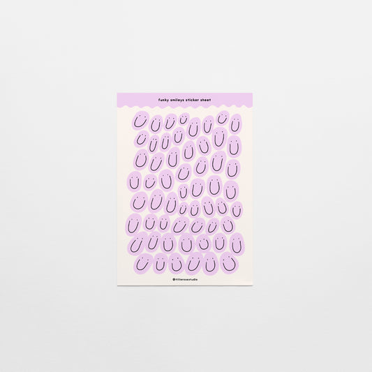 Lilac Groovy Smiles Sticker Sheet