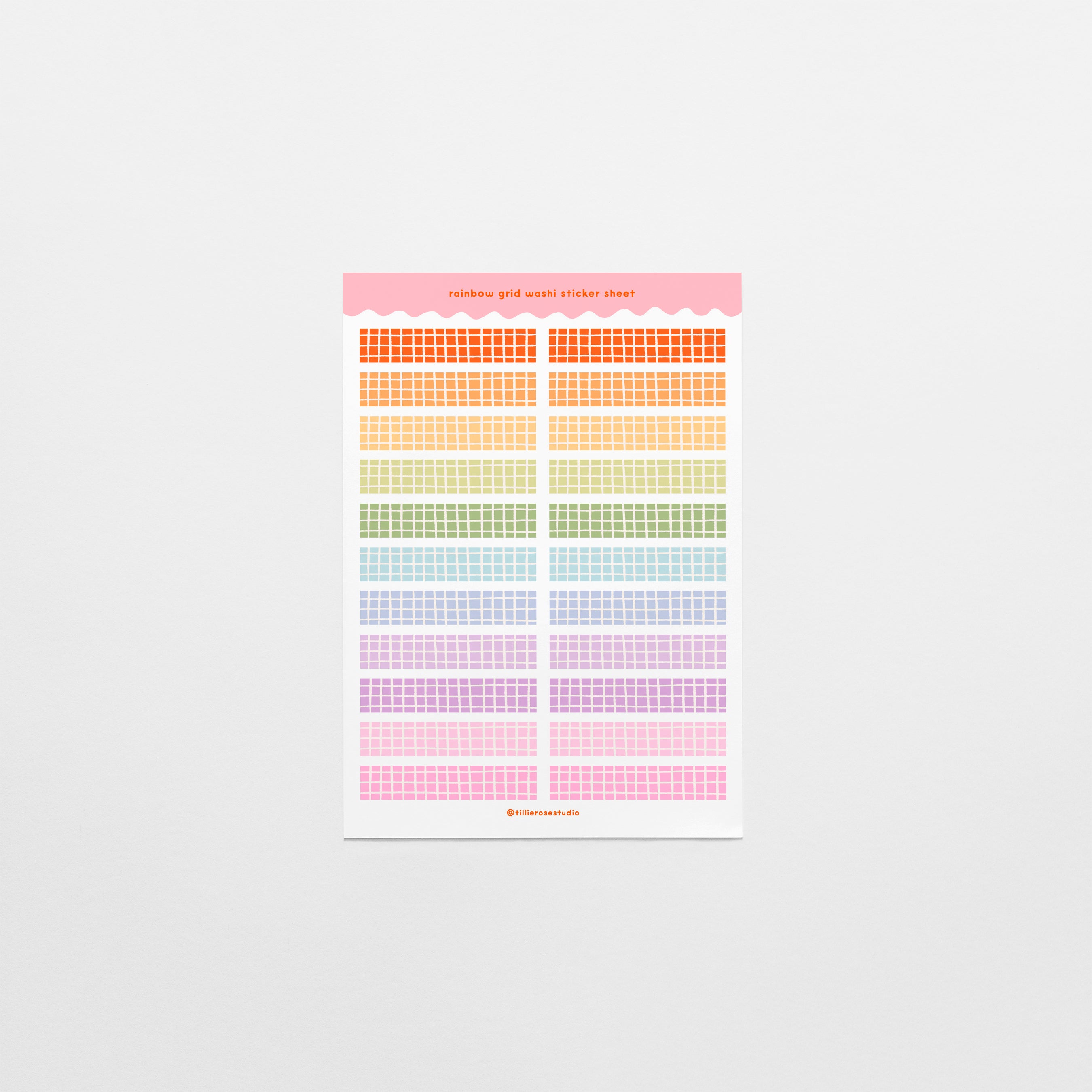 Rainbow Grid Washi Sticker Sheet – Tillie Rose Studio