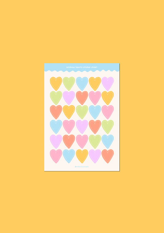 Rainbow Hearts Sticker Sheet
