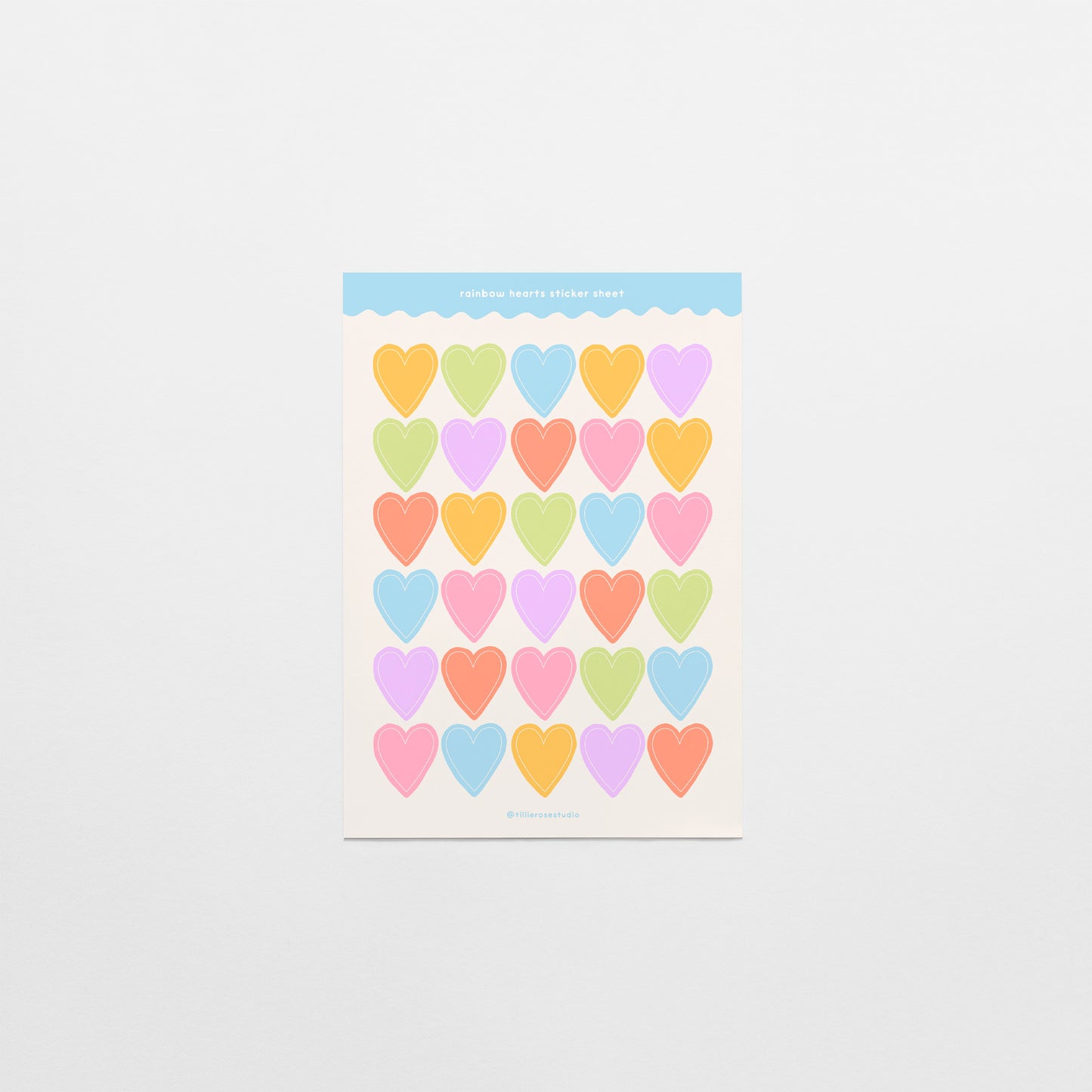 Rainbow Hearts Sticker Sheet
