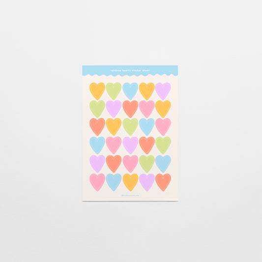 Rainbow Hearts Sticker Sheet