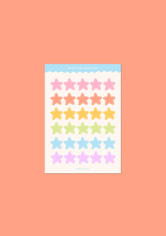 Rainbow Stars Sticker Sheet
