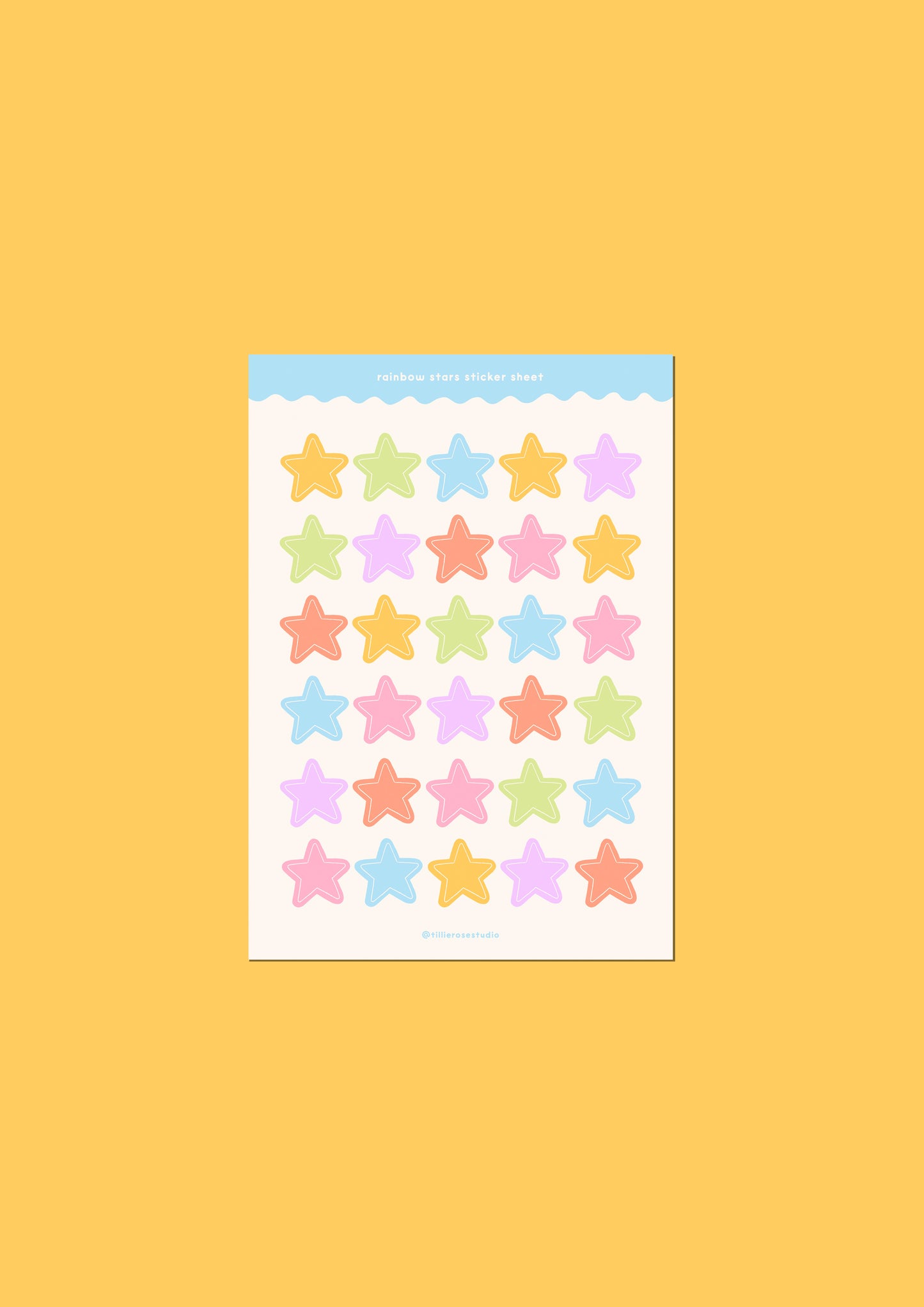 Rainbow Stars Sticker Sheet