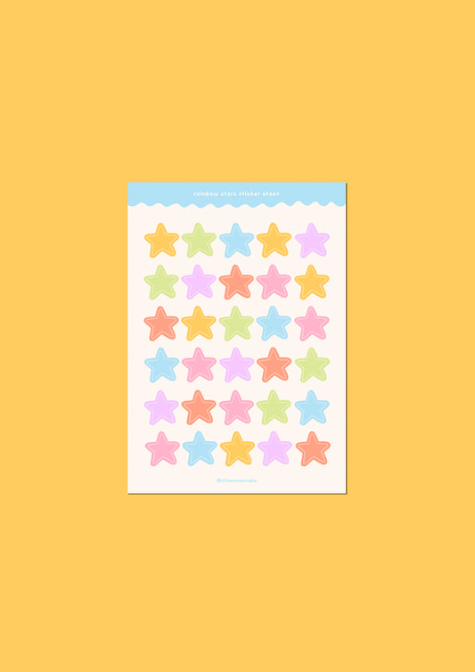 Rainbow Stars Sticker Sheet