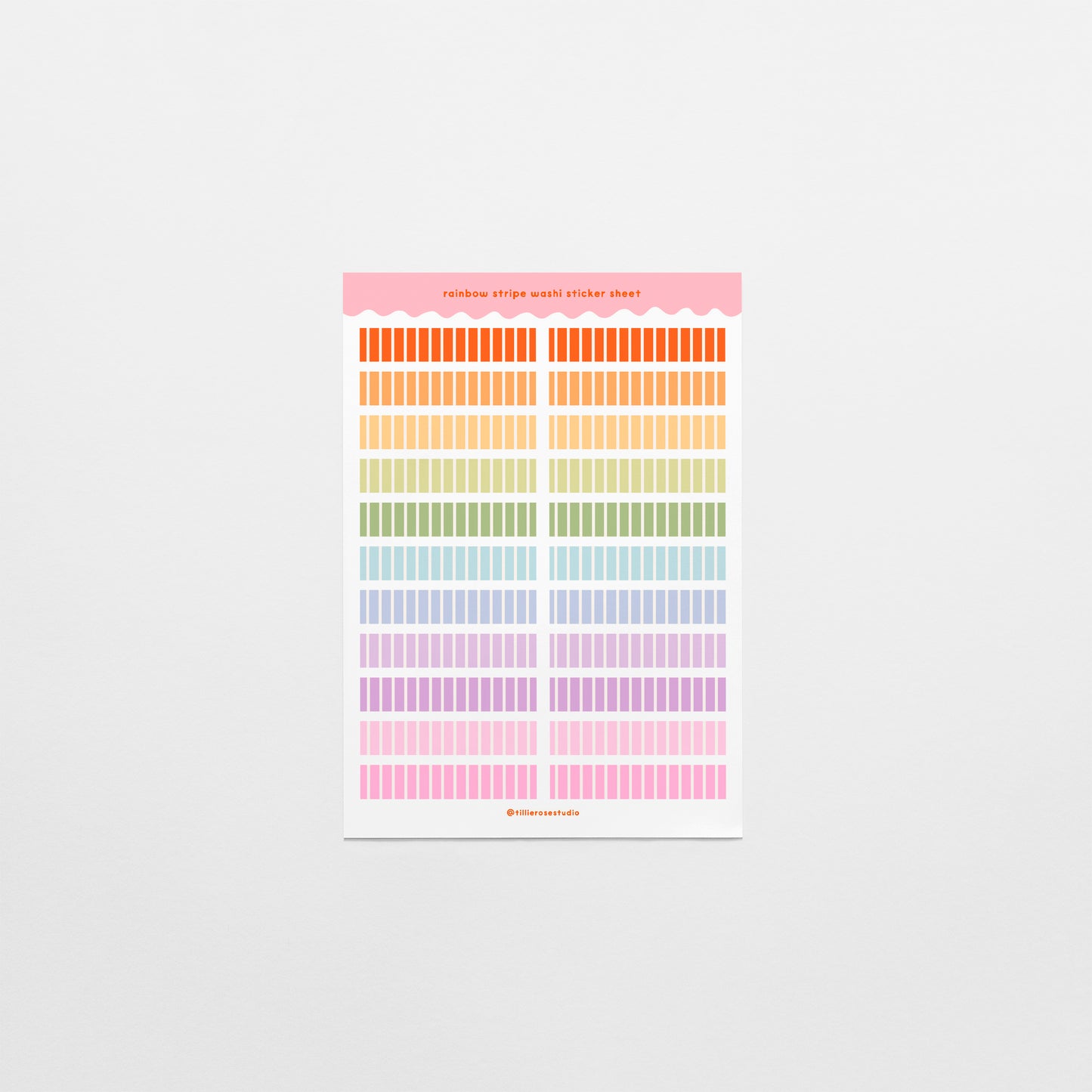 Rainbow Stripe Washi Sticker Sheet