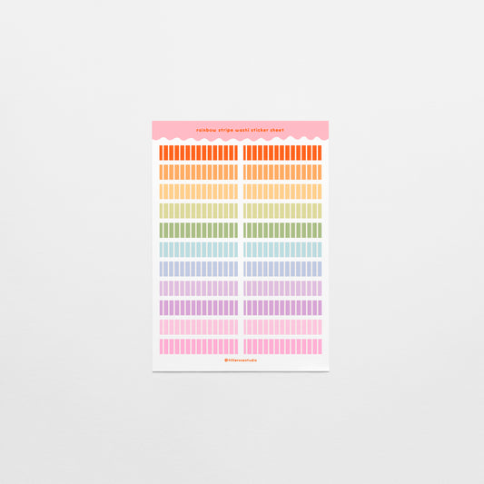 Rainbow Stripe Washi Sticker Sheet