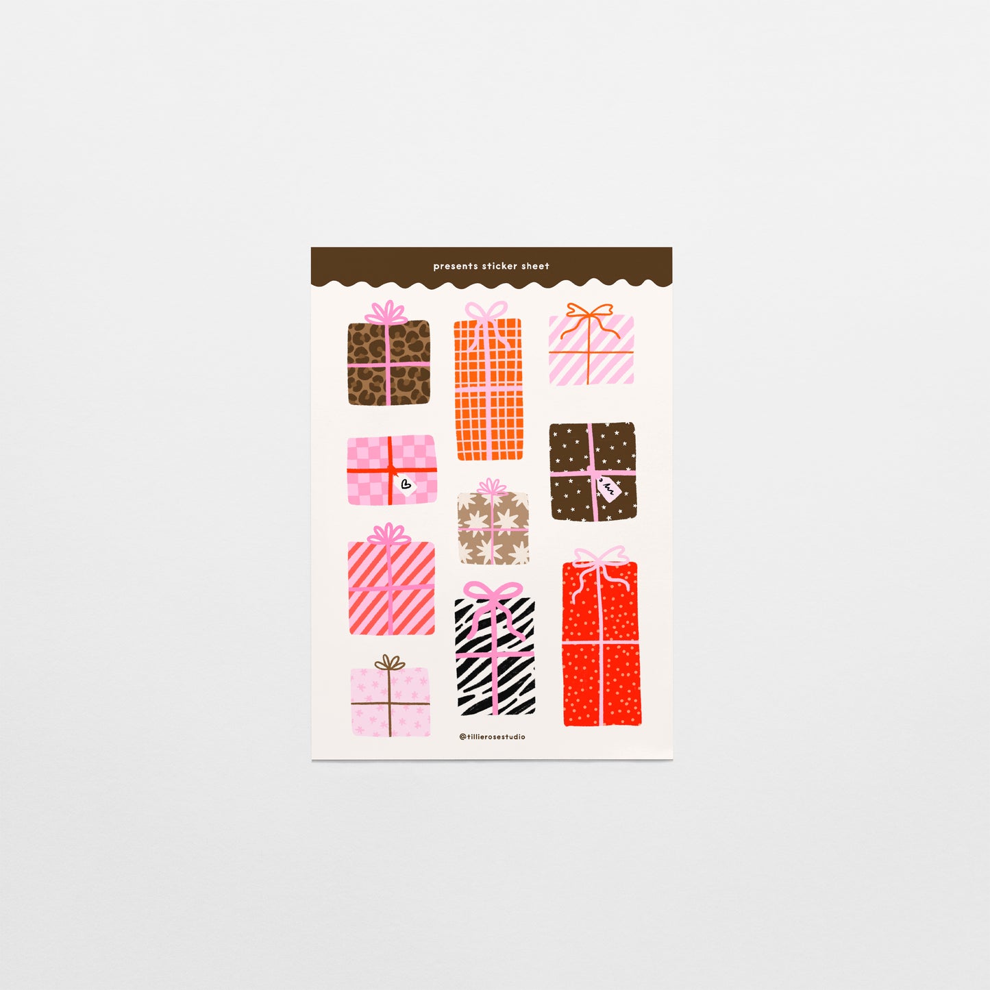 Red and Pink Presents Sticker Sheet