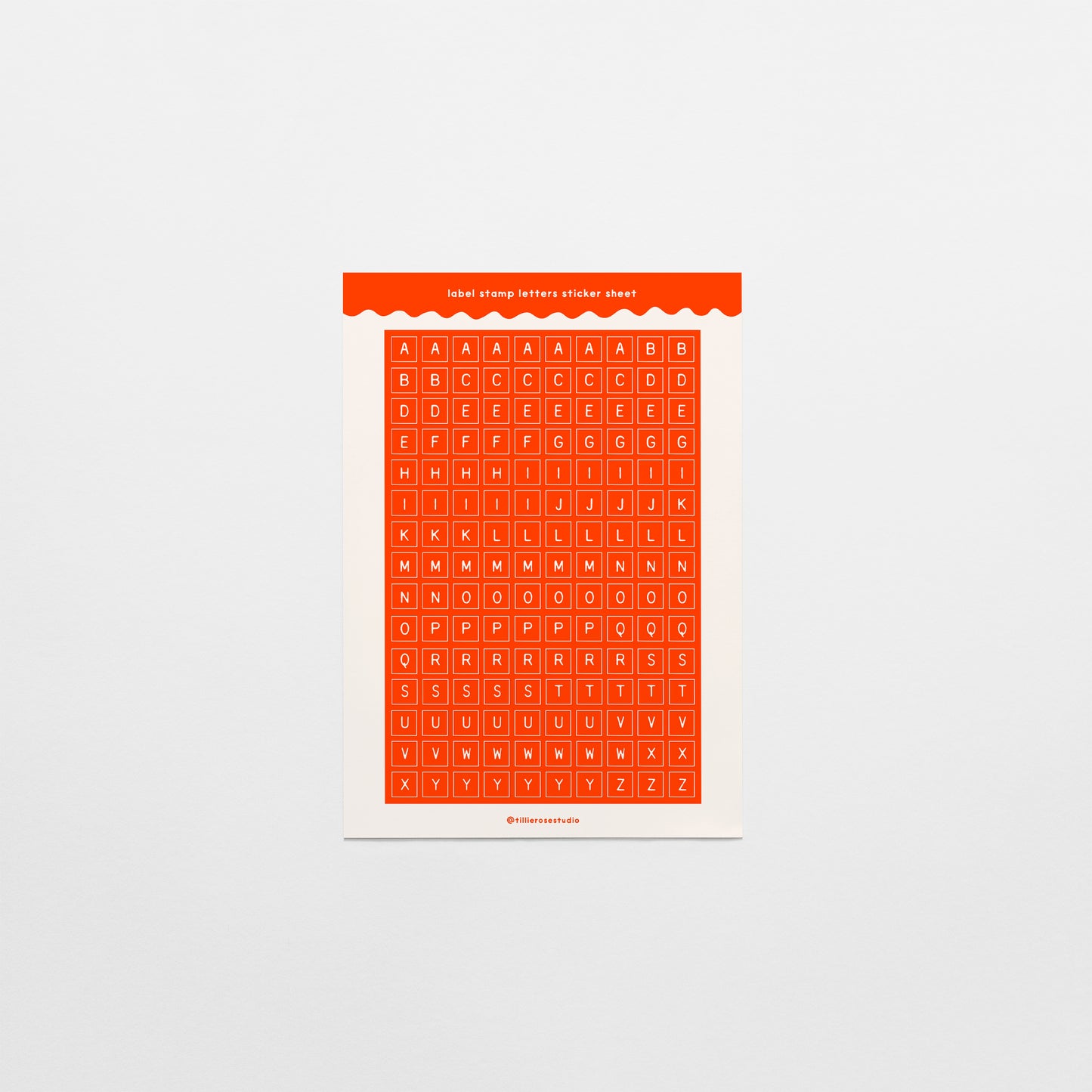 Red Label Stamp Letter Sticker Sheet