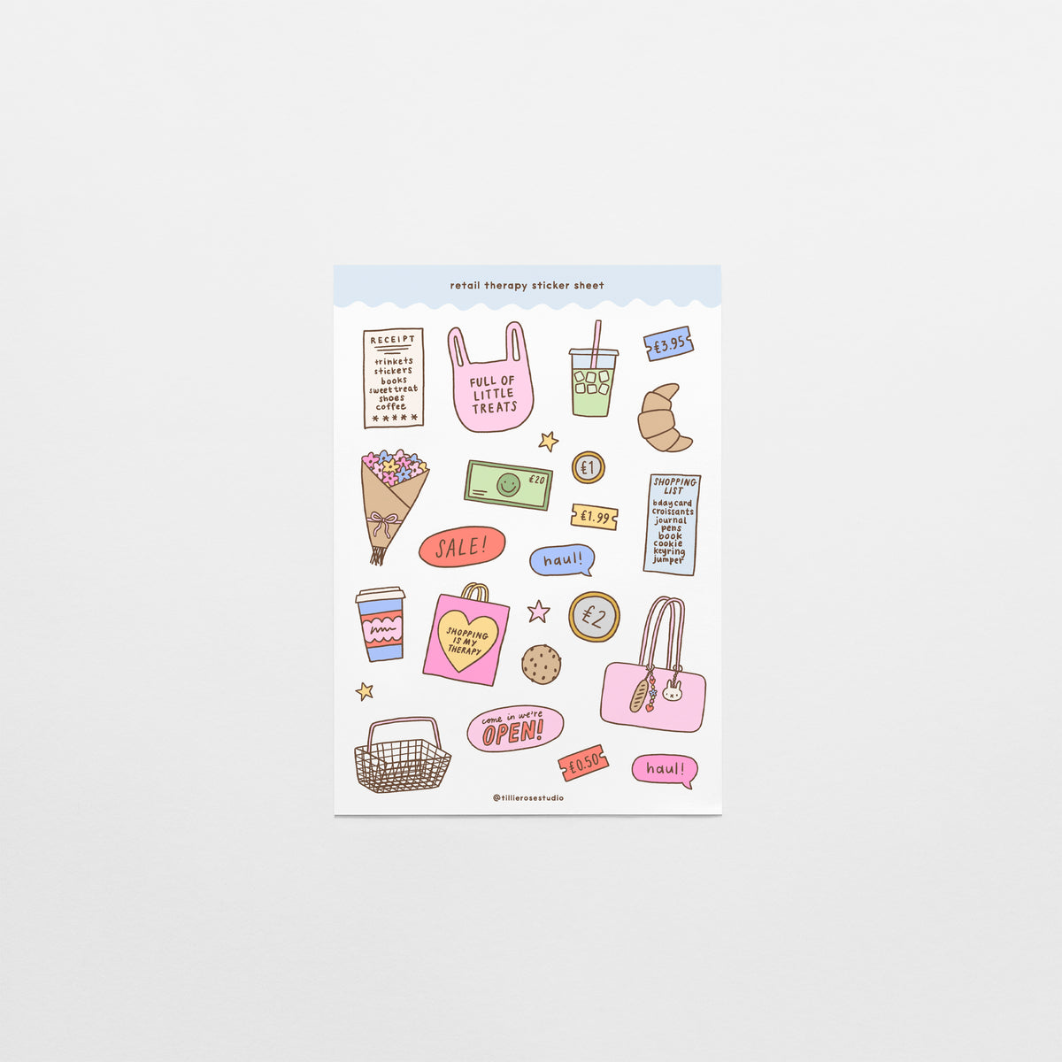Retail Therapy Sticker Sheet