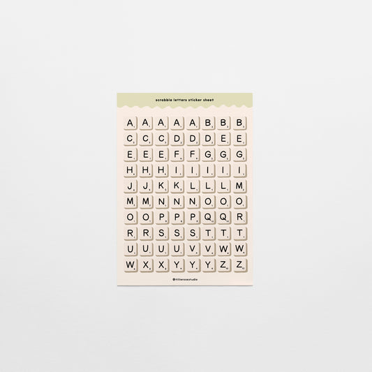 Scrabble Letters Sticker Sheet