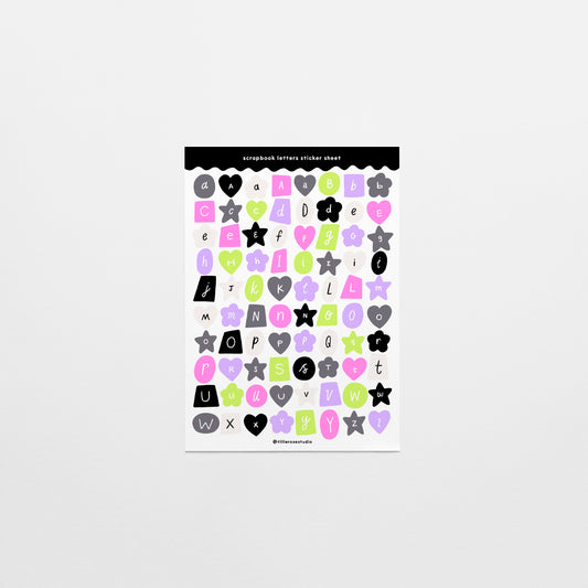 Emo Scrapbook Letters Sticker Sheet