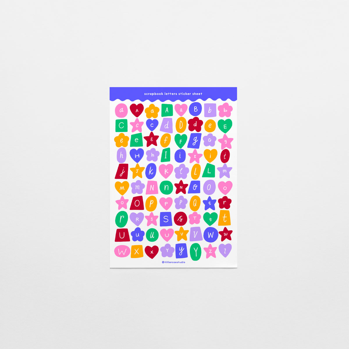 Dark Multicolour Scrapbook Letters Sticker Sheet