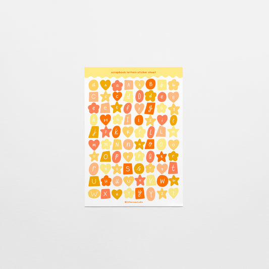 Yellow Scrapbook Letters Sticker Sheet