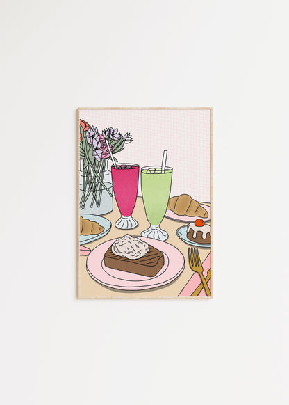 Smoothie Breakfast Illustrated Print