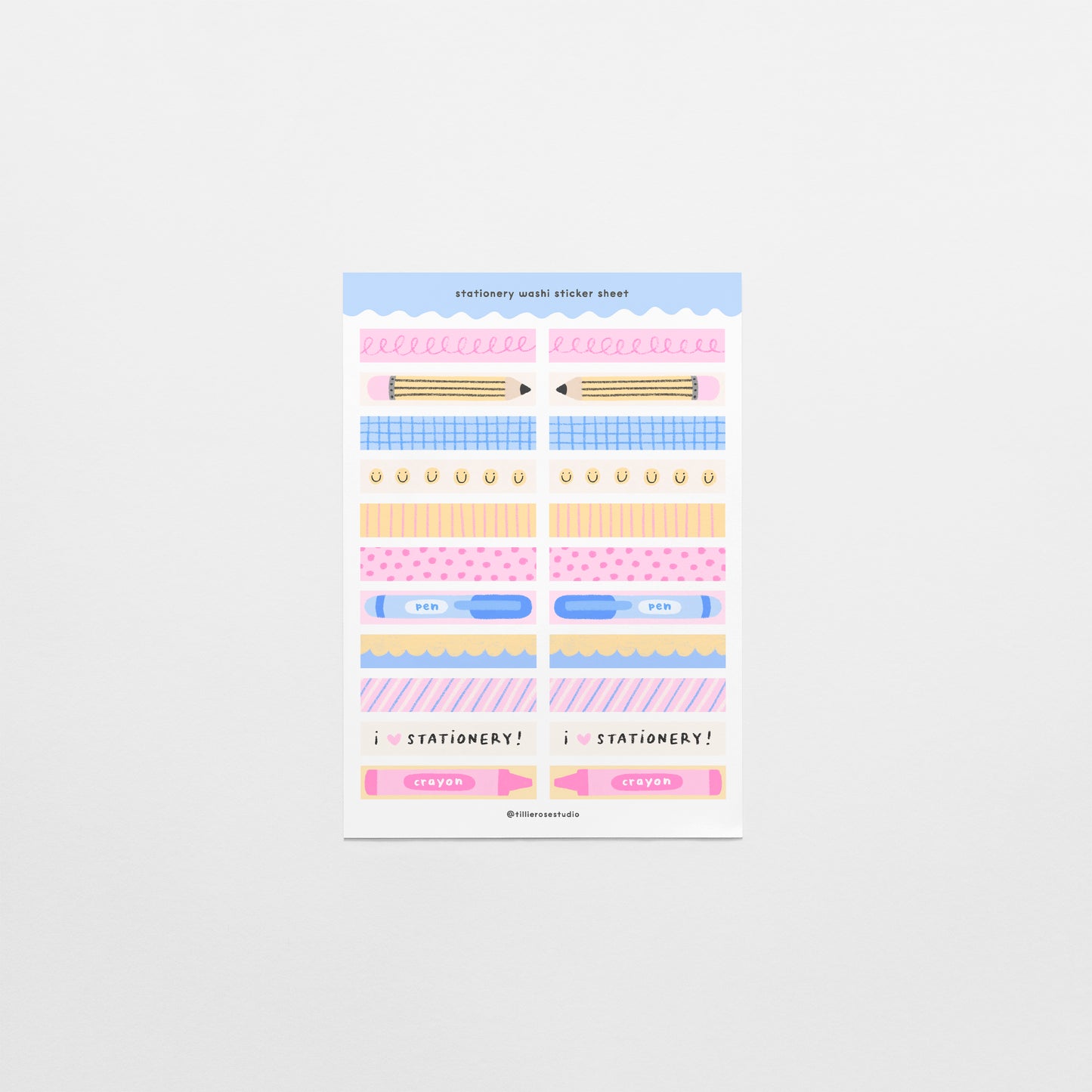 Stationery Washi Sticker Sheet