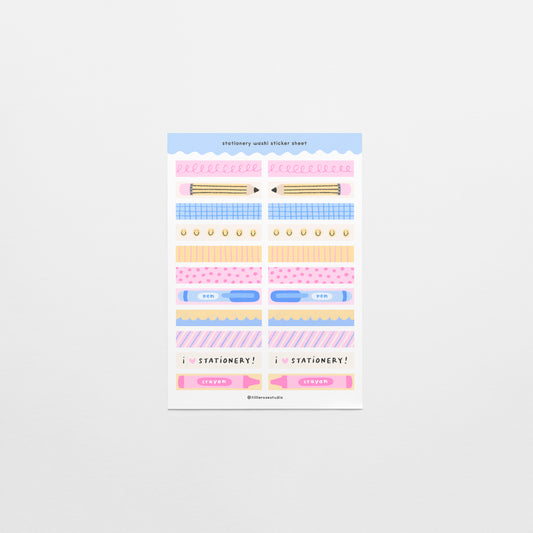 Stationery Washi Sticker Sheet