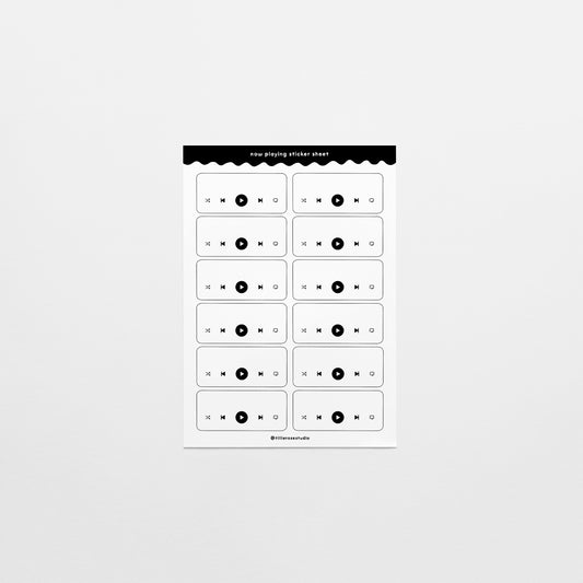 White Now Playing Sticker Sheet