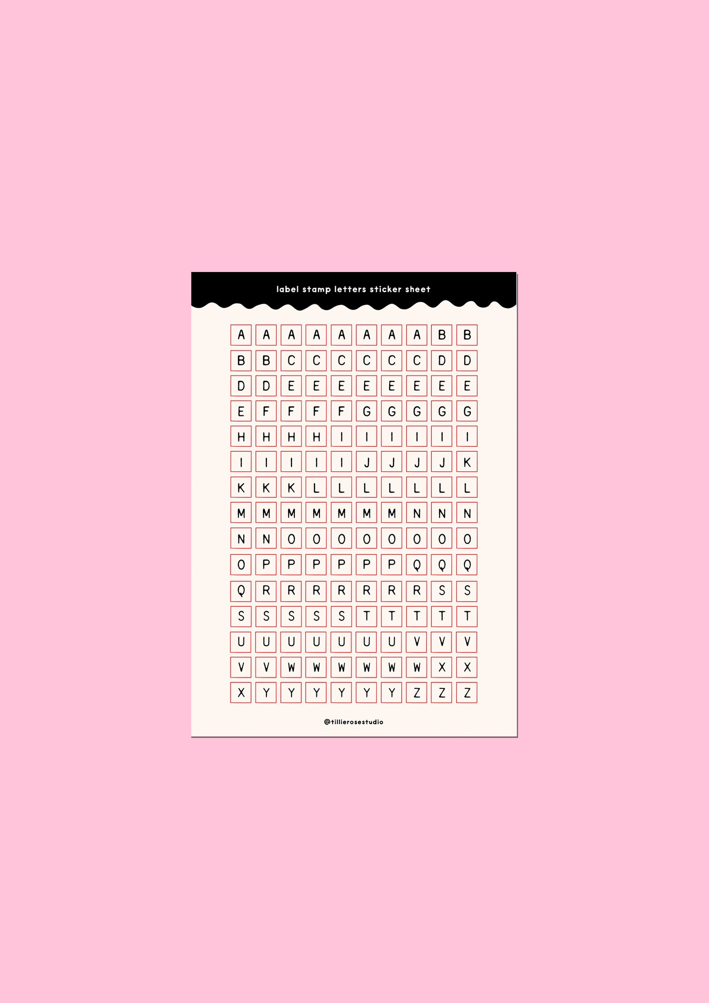 Off White Label Stamp Letters Sticker Sheet