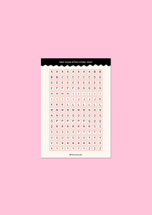 Off White Label Stamp Letters Sticker Sheet
