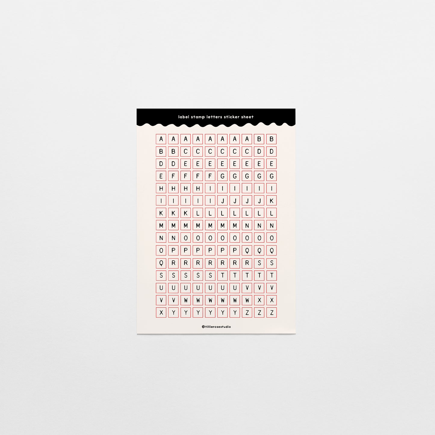 Off White Label Stamp Letters Sticker Sheet