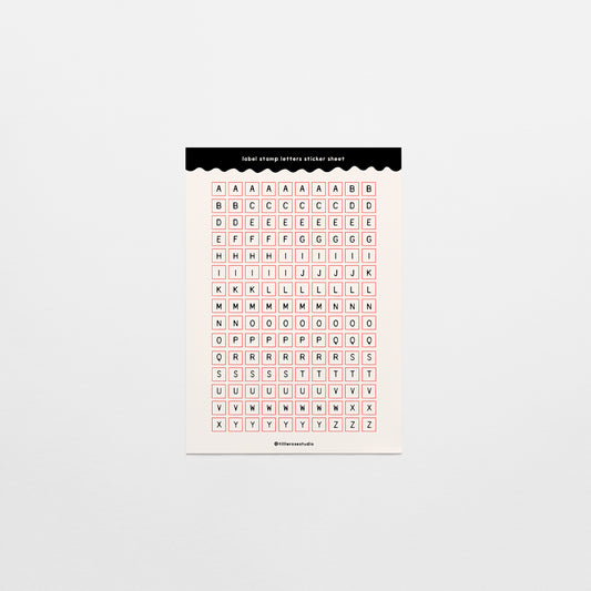 Off White Label Stamp Letters Sticker Sheet