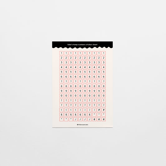 Off White Label Stamp Numbers & Punctuation Sticker Sheet