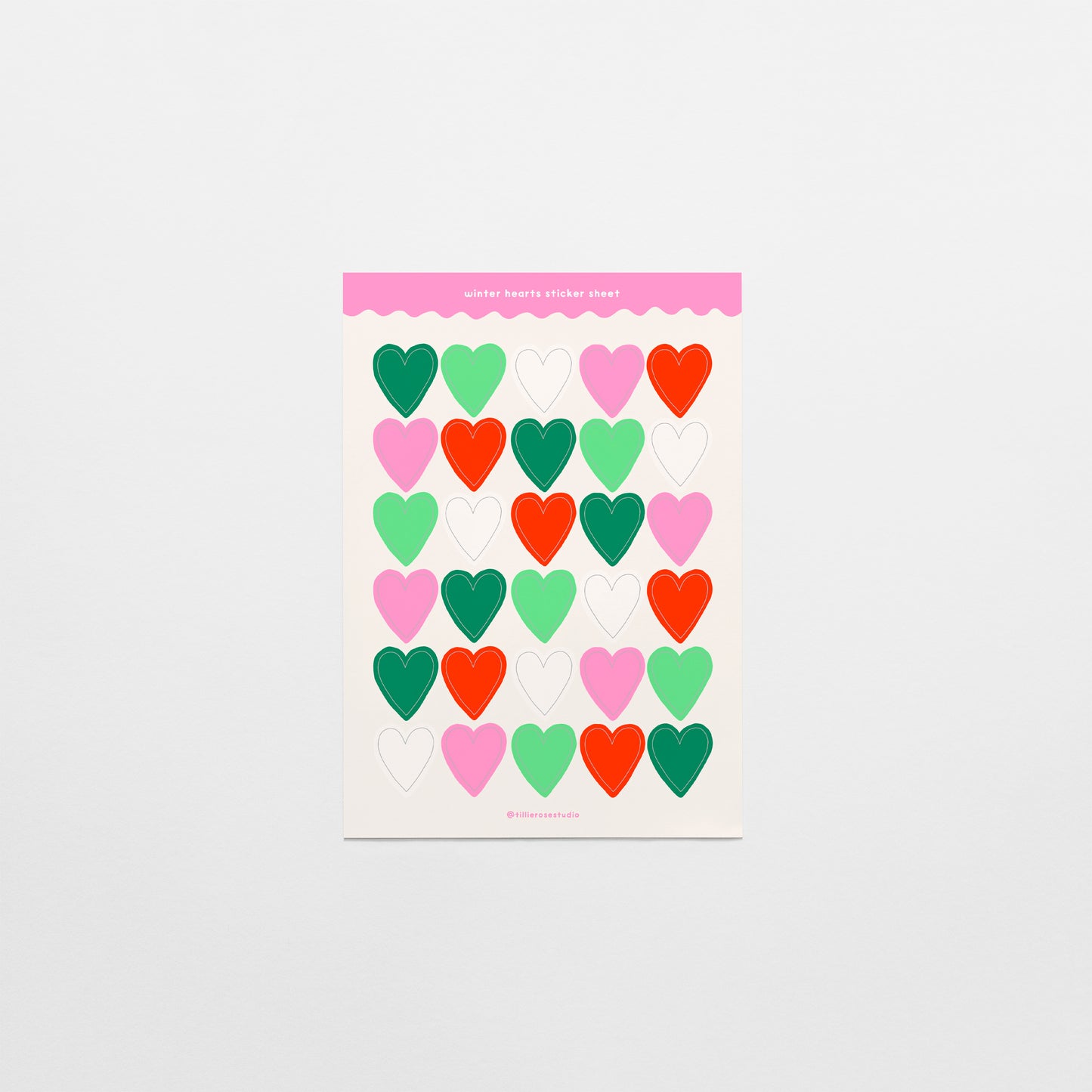 Winter Hearts Sticker Sheet