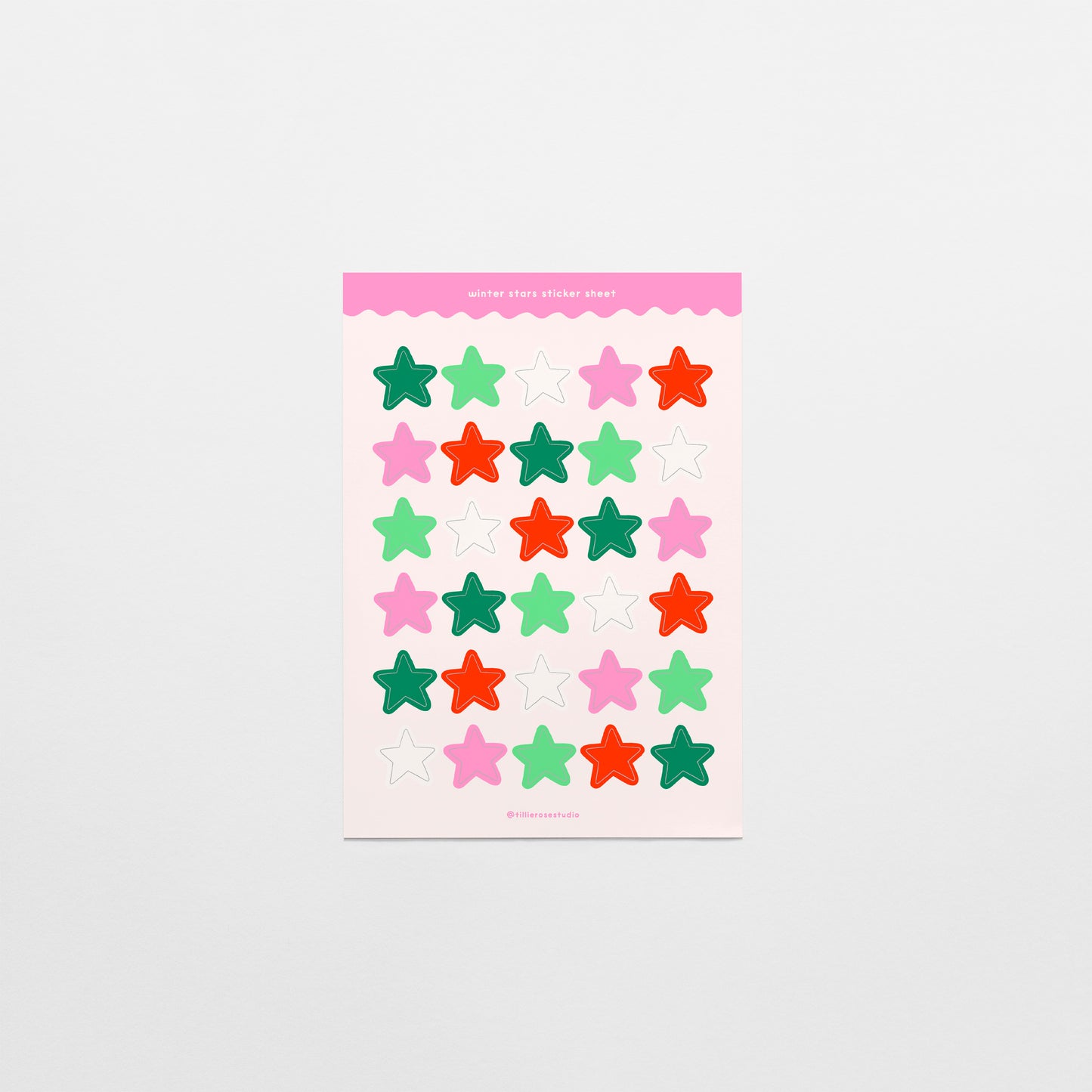 Winter Stars Sticker Sheet