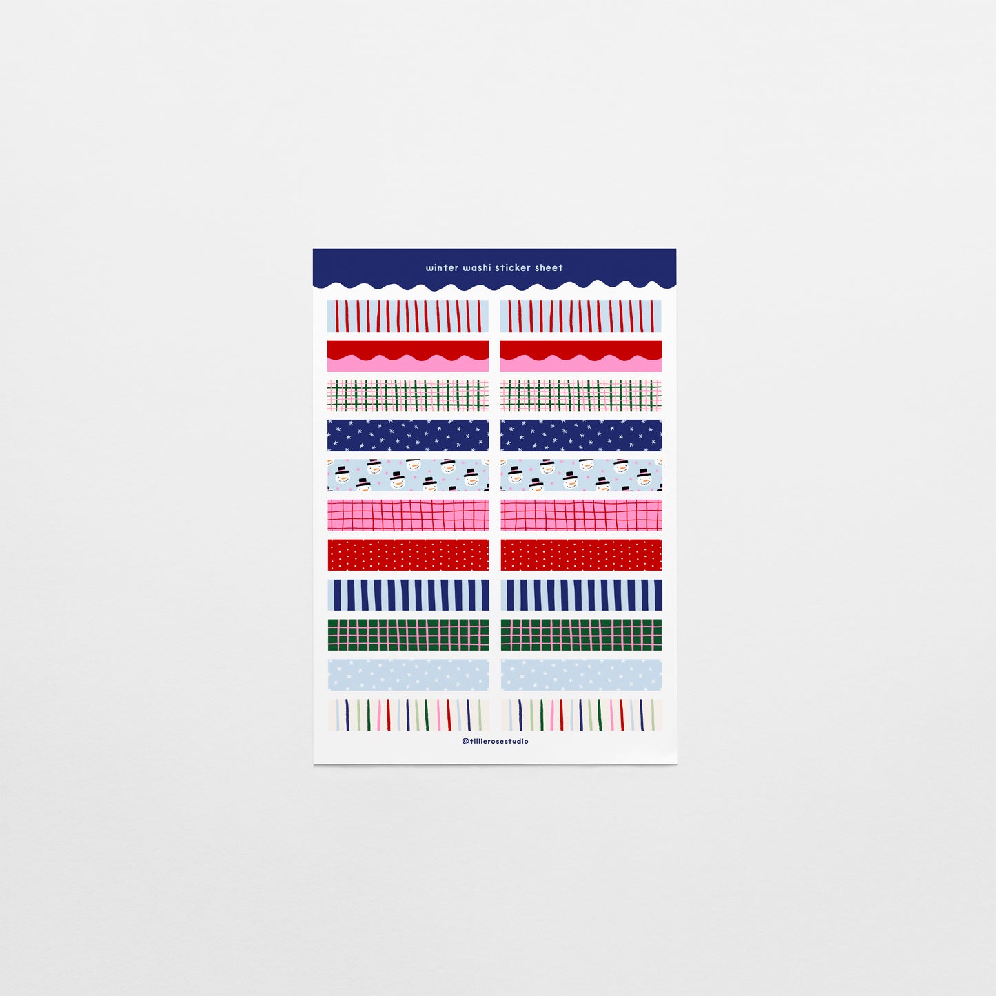 Winter Washi Sticker Sheet