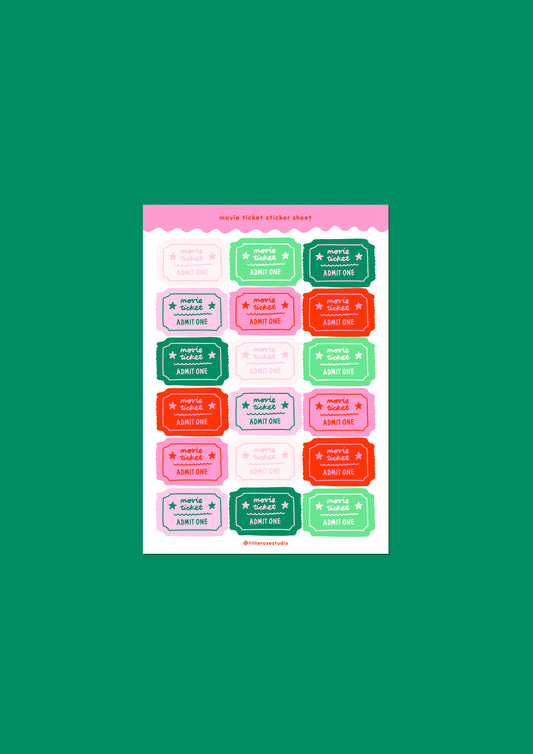 Winter Movie Ticket Sticker Sheet