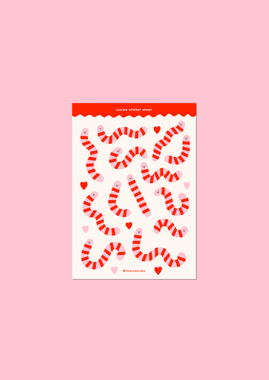 Worms Sticker Sheet