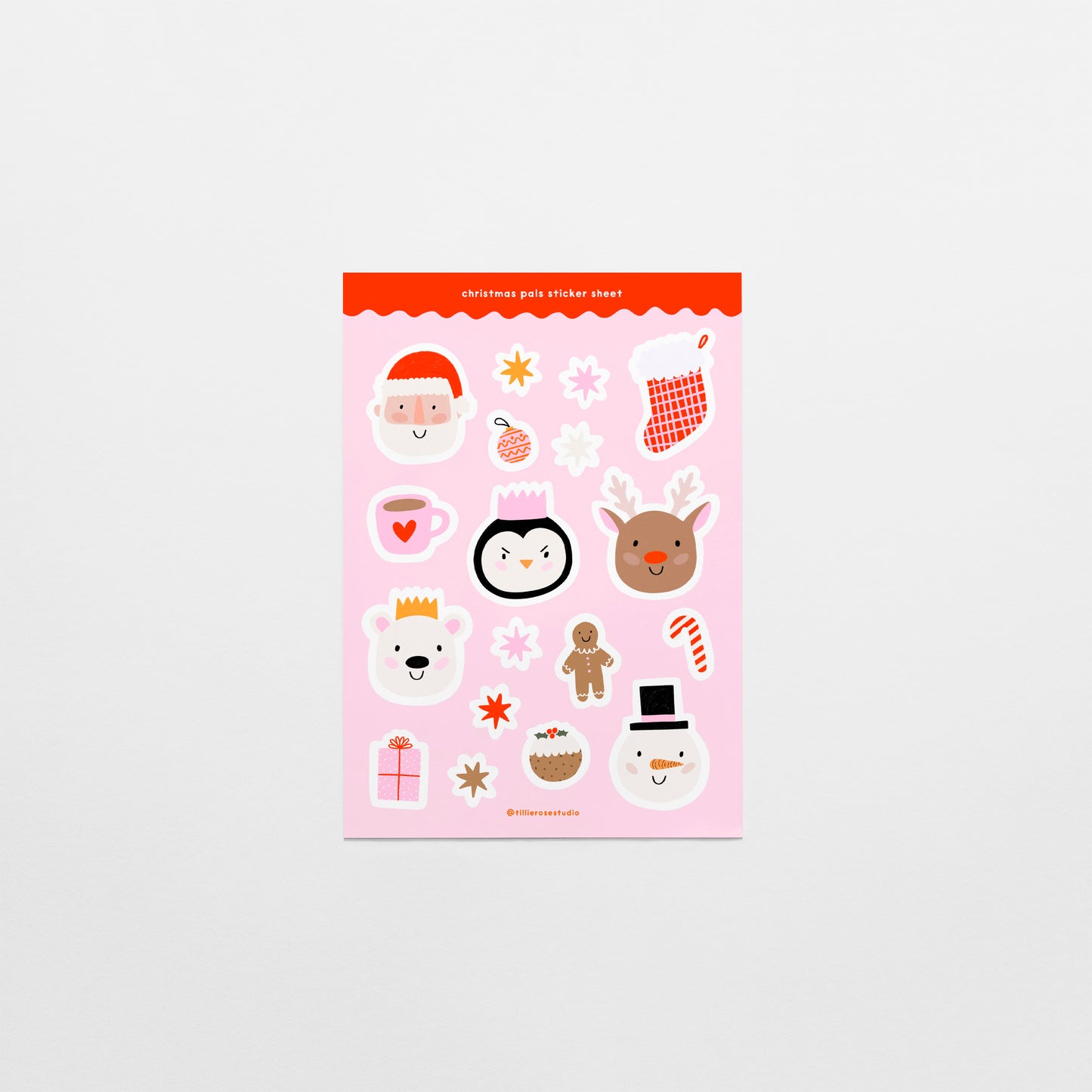 Christmas Pals Clear Vinyl Sticker Sheet