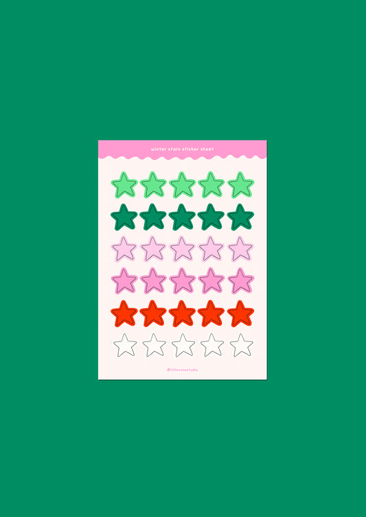 Winter Stars Sticker Sheet