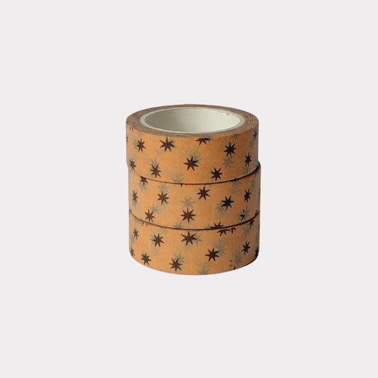 Yellow and Brown Stars Washi Tape