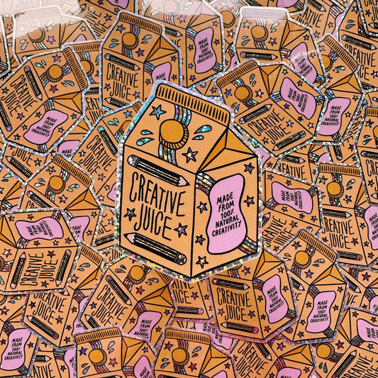Creative Juice Box Glitter Vinyl Sticker