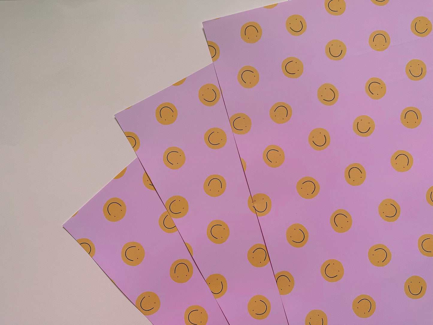 Pink and Yellow Smiley Face Wrapping Paper