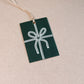 Dark Green with Light Green Bow Gift Tag Pack