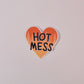 Orange Hot Mess Transparent Vinyl Sticker