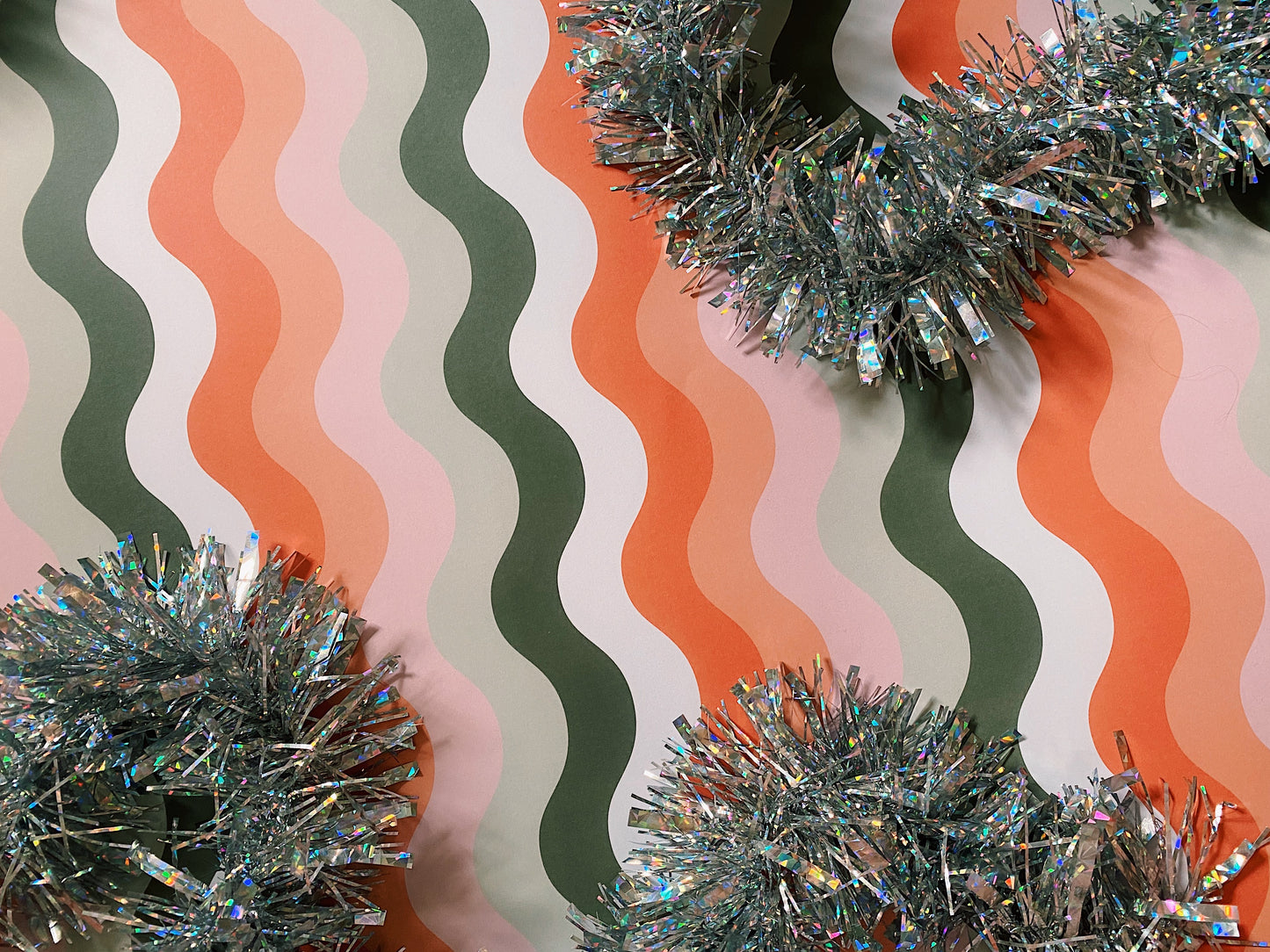 Winter Colours Squiggle Stripes Wrapping Paper