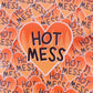Orange Hot Mess Transparent Vinyl Sticker