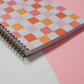 Sunset Checkerboard A5 Spiral Bound Notebook