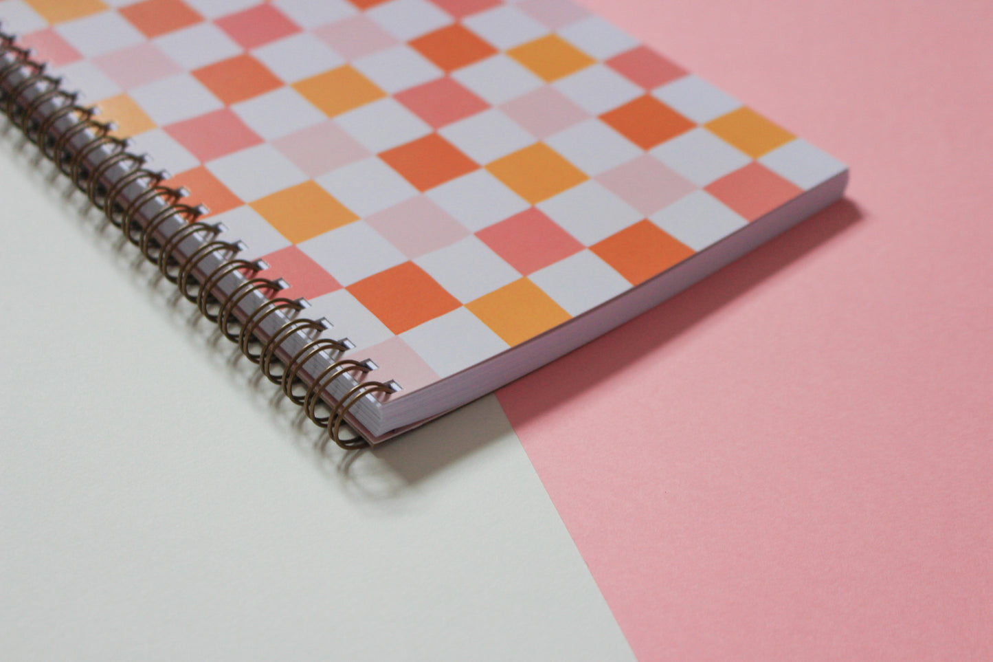 Sunset Checkerboard A5 Spiral Bound Notebook