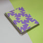 Purple and Lime Green Stars A5 Spiral Bound Notebook