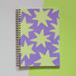 Purple and Lime Green Stars A5 Spiral Bound Notebook