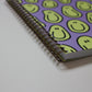 Purple and Lime Green Funky Smiley Faces A5 Spiral Bound Notebook
