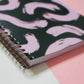 Pink and Dark Green Paint Strokes A5 Spiral Bound Notebook