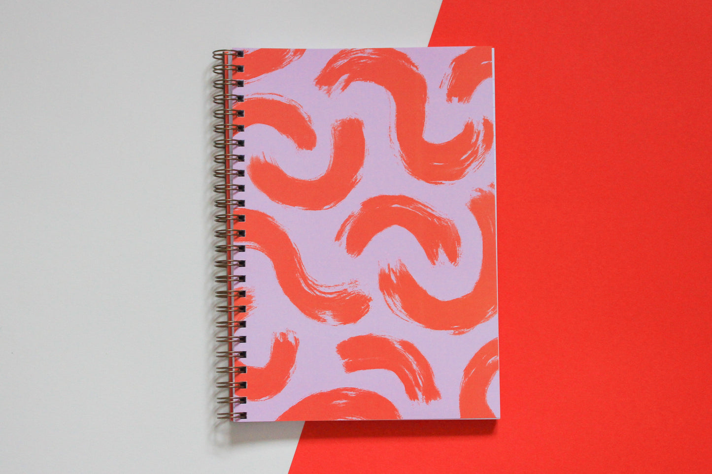 Pink and Red Paint Strokes A5 Spiral Bound Notebook